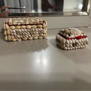 Two Shell Trinket Boxes